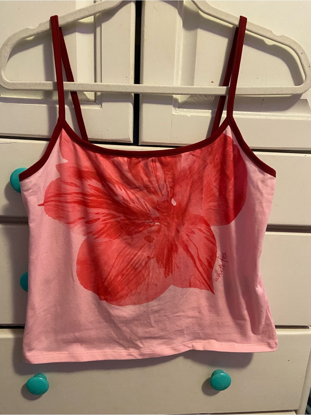 NWT White Fox Pink Floral Tank - XL